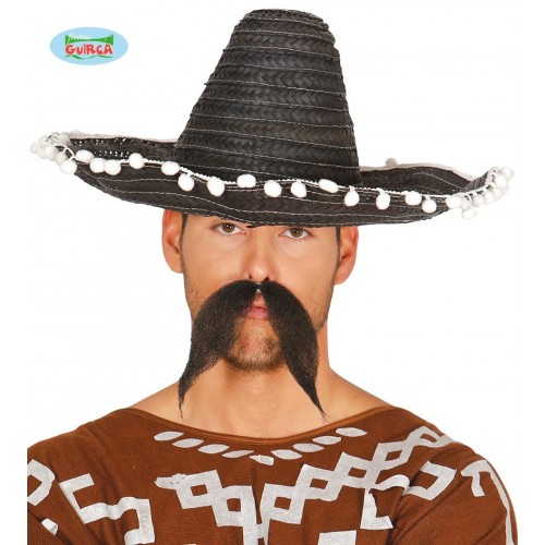SOMBRERO ADULTO MEXICANO PAJA NEGRO 45
