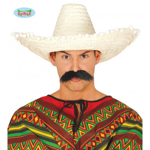 SOMBRERO ADULTO MEXICANO NATURAL 50CM