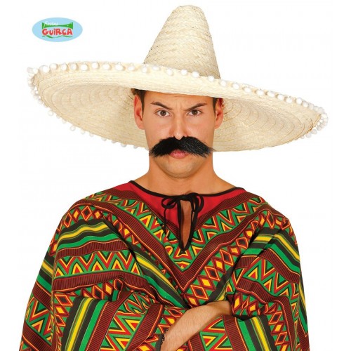 SOMBRERO ADULTO MEXICANO NATURAL 60CM