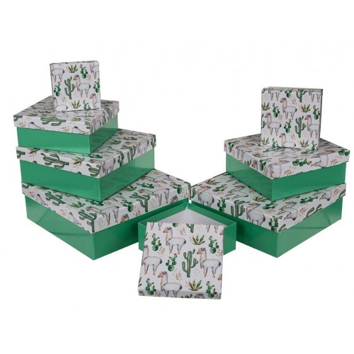 CAJA REGALO LLAMACACTUS 15,5X15,5X6,5CM