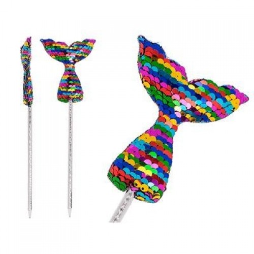 BOLIGRAFO LENTEJUELA ARCO IRIS 26CM