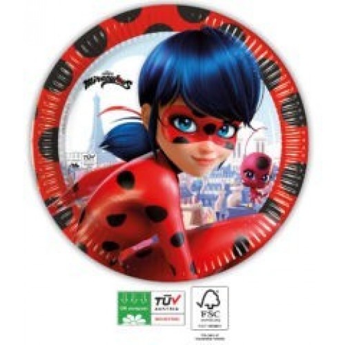   8 PLATOS LADYBUG 23CM