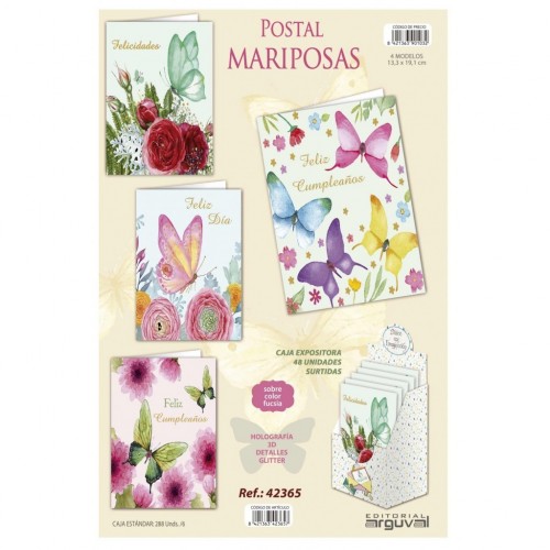 TARJETA FELICITACION MARIPOSAS  