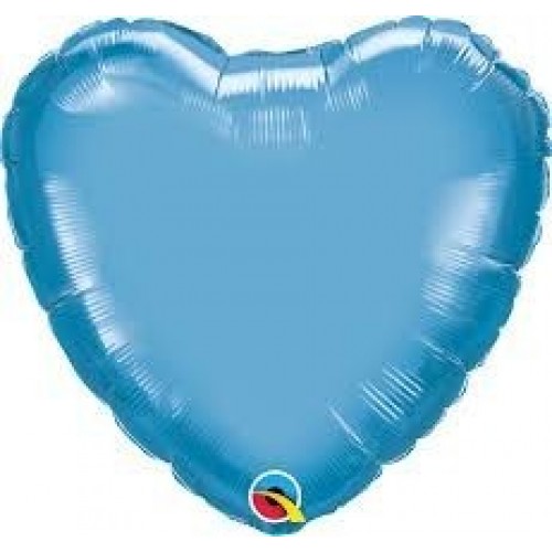 E/GLOBO 18" FOIL CORAZON CHROME AZUL