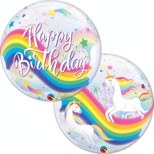  GLOBO 22" BURBUJA UNICORNIO BIRTHDA