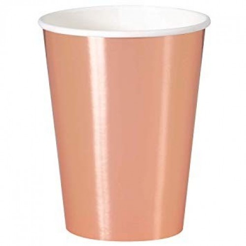 $ E   8  VASOS  ROSA ORO 355ML