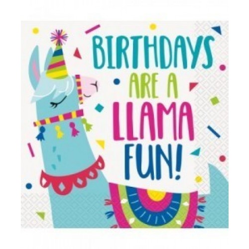  PAQ.16/U SERVILLETA LLAMA CUMPLEAÑO