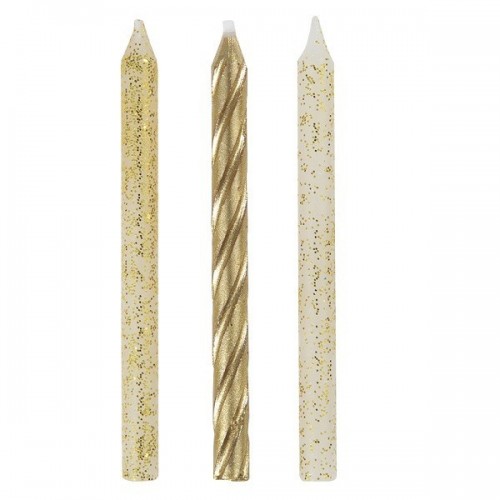    24 VELA ESPIRAL GLITTE ORO 8CM