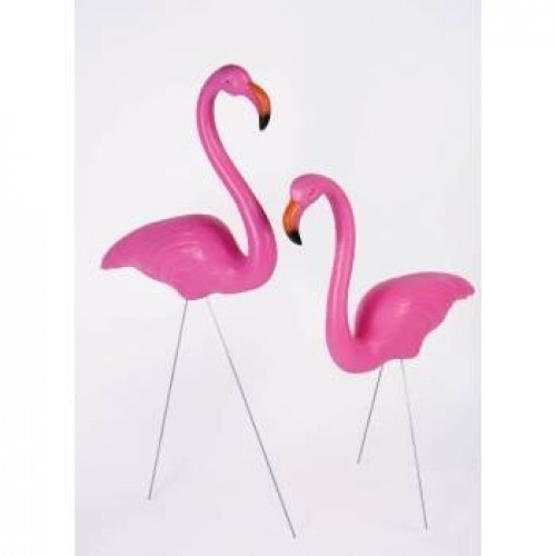 SET 2/U DECORACION FLAMINGO CESPED