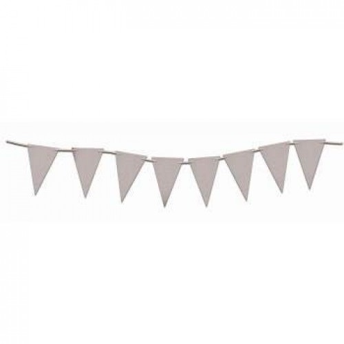 $E BANDERIN TRIANGUL PLATA GLITTER 2,13M