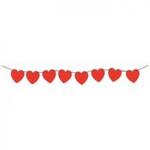 $E GUIRNALDA CORAZON GLITTER ROJO