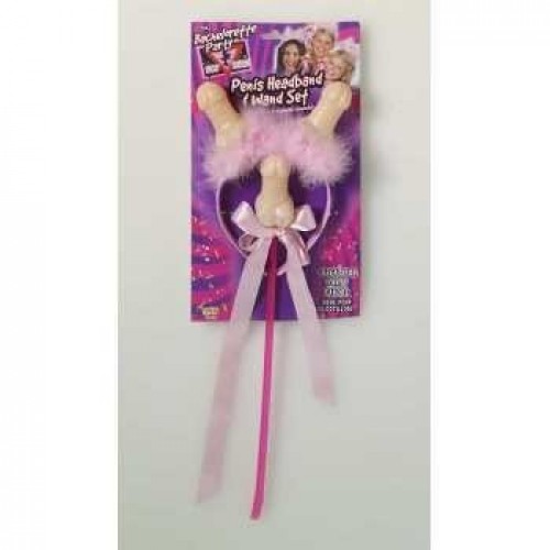 SET DIADEMA VARITA MARABU PENE