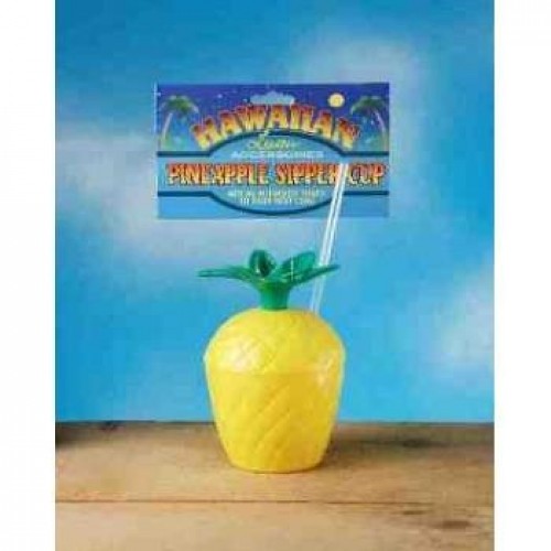  VASO PLASTICO FORMA PIÑA 13CM