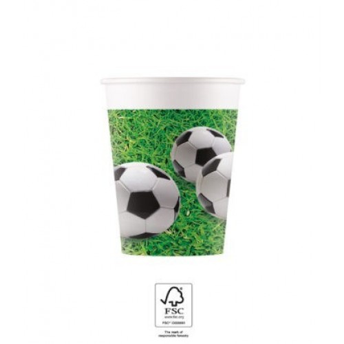   8 VASOS FUTBOL CESPED 200ML