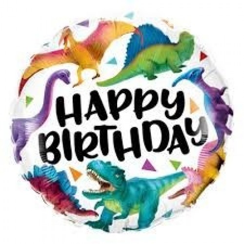 GLOBO 18" FOIL RED.BDAY DINOSAURIOS