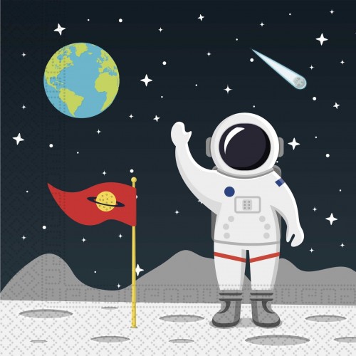   20 SERVILLETAS ASTRONAUTA 33CM