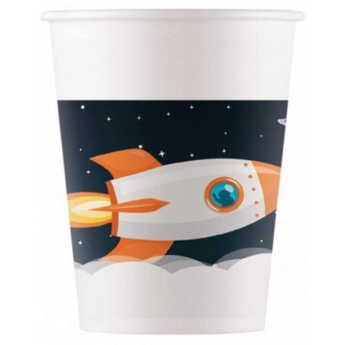   8 VASOS CARTON ASTRONAUTA 200ML