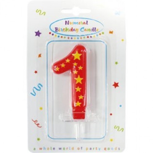 VELA FORMA N1 ESTRELLAS 6CM