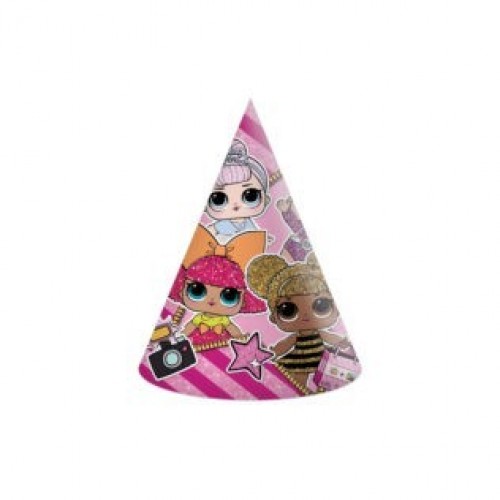   6 SOMBREROS CONO LOL 17CM