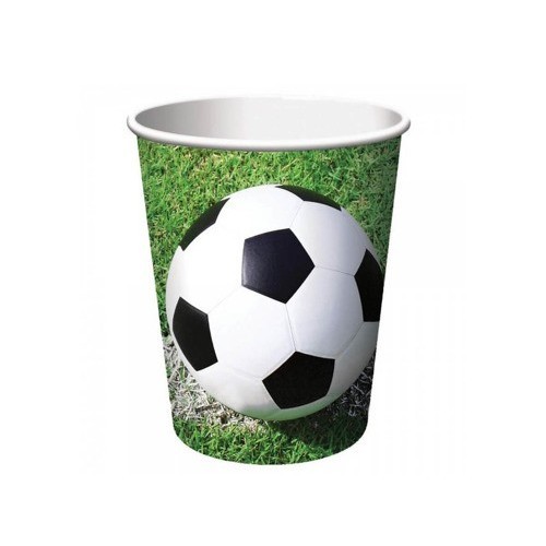   8 VASOS CARTON BALON FUTBOL 200ML