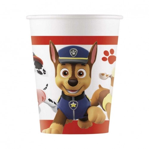 $E   8  VASOS CARTON PATRU CANI 200M