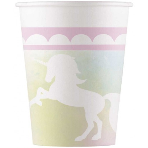   8 VASOS CARTON UNICORNIO 200ML
