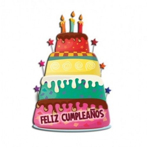 $D TARJETON TARTA FELIZ CUMPLEAÑOS