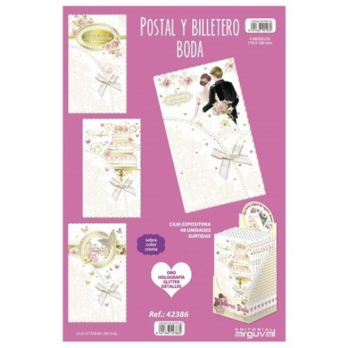 TARJETA Y BILLETERO BODA 10X17CM