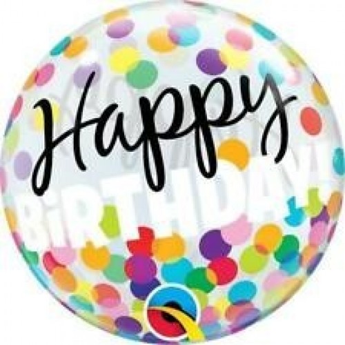 $D GLOBO 12" PALO BURBUJA HAPPY BDAY