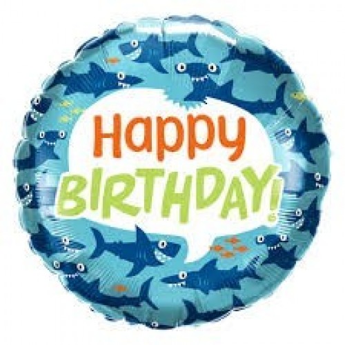 GLOBO 18" FOIL HAPPY BDAY TIBURON