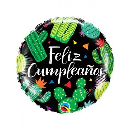GLOBO 18" FOIL FELIZ CUMPLEAÑOS CACTUS