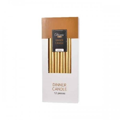   12 VELAS LISAS ORO 25CM