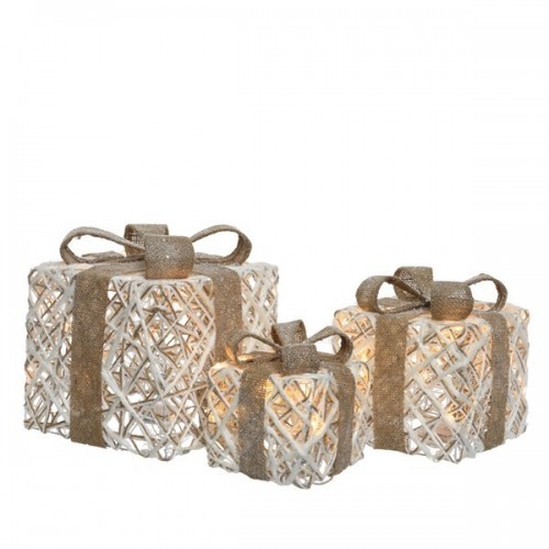 JUEGO 3 CAJA REGALO LUZ LED