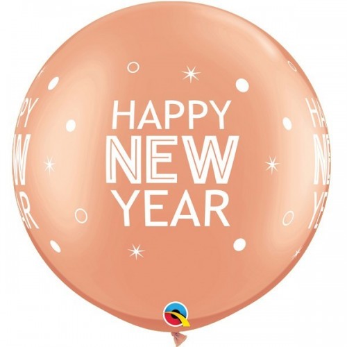 2 GLOBOS JUMBO ROSA ORO NEW YEAR