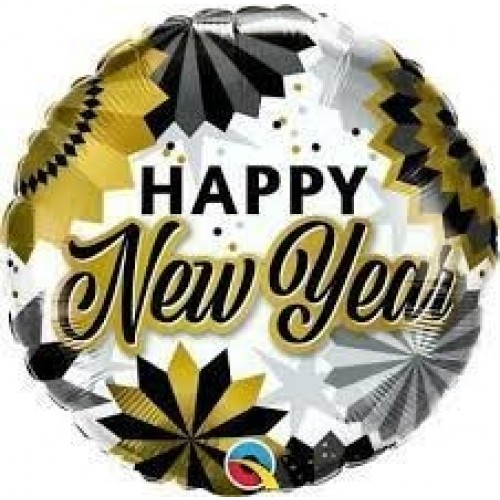 GLOBO 18" REDONDO NEW YEAR ABANICO