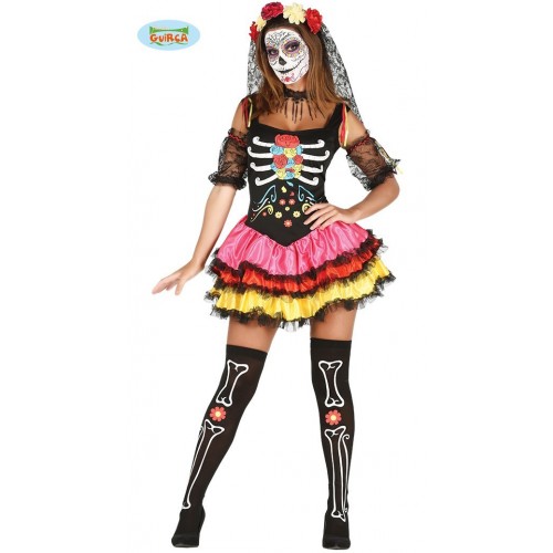  DISFRAZ T-M CATRINA COLOR HALLOWEEN