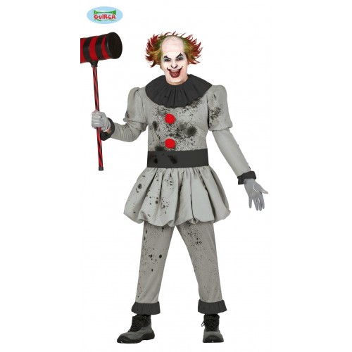 DISFRAZ T-M PAYASO GRIS DIABOLICO
