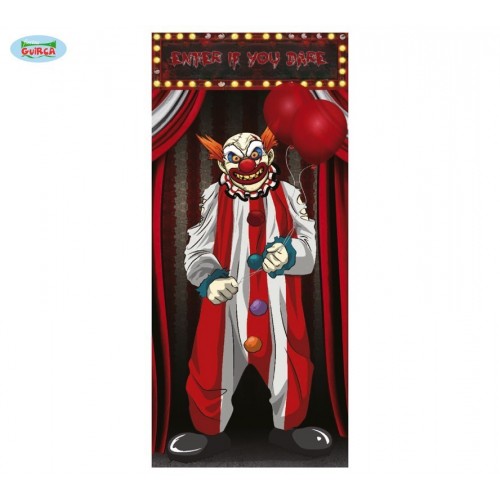 DECO PUERTA PAYASO CIRCO TERROR 75X150CM