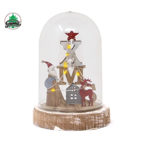 ADORNO MADERA LED 15CM