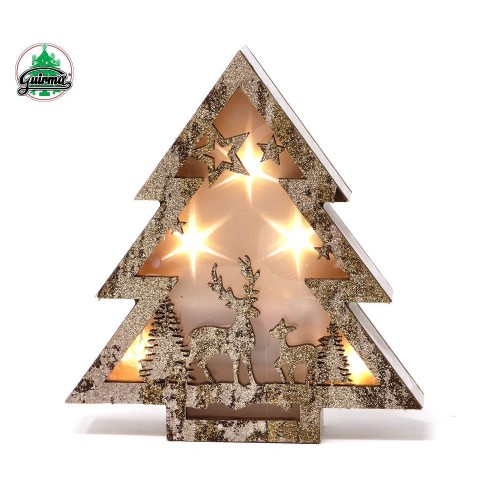 $D ARBOL MADERA LED 16CM