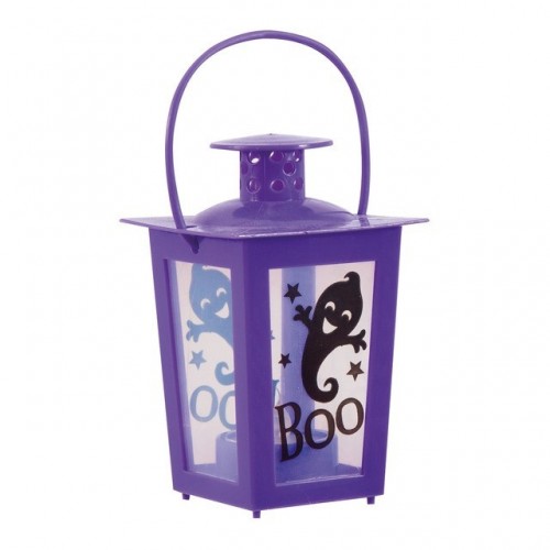 MINI FAROL LILA CON VELA LUMINOSA