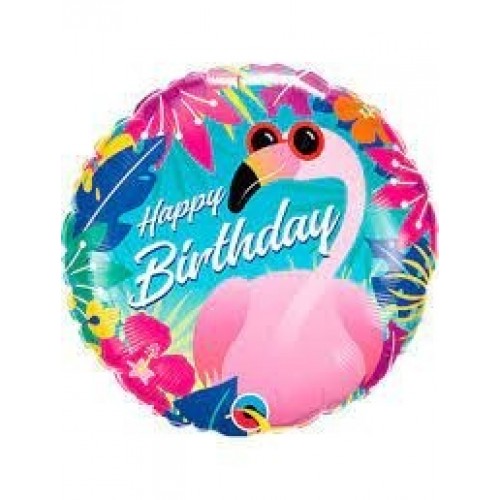 GLOBO 18" FOIL HDAY TROPICAL FLAMINGO