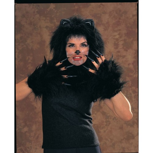 SET GATO NEGRO MUTONES DIADEMA OREJAS