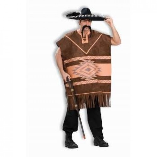 PONCHO MEXICANO T-UNICA MARRON