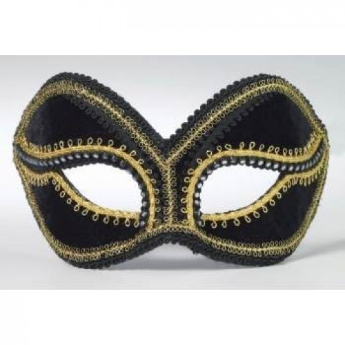 ANTIFAZ VENECIANO NEGRO CON BORDES ORO