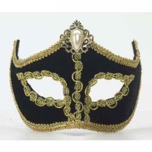 ANTIFAZ VENECIANO NEGRO CON PERLA