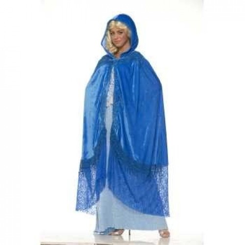 CAPA MEDIEVAL T-UNICA  AZUL CON CAPUCHA