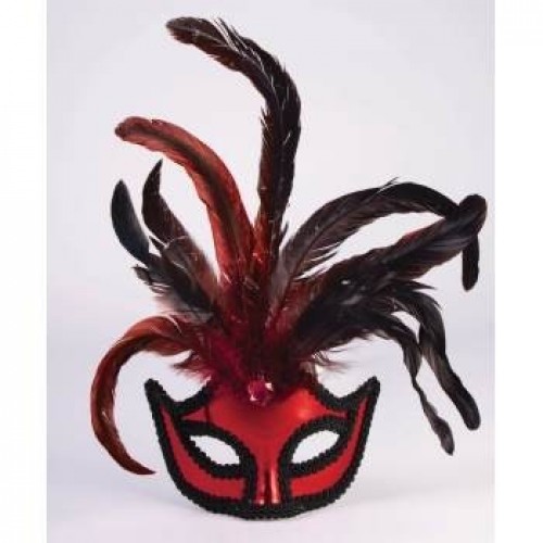 ANTIFAZ ROJO/NEGRO CON PLUMAS
