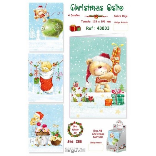 TARJETA CHRISTMAS OSITO NAVIDAD