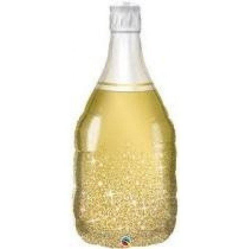 GLOBO 39" FORMA BOTELLA VINO ORO
